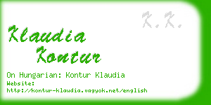 klaudia kontur business card